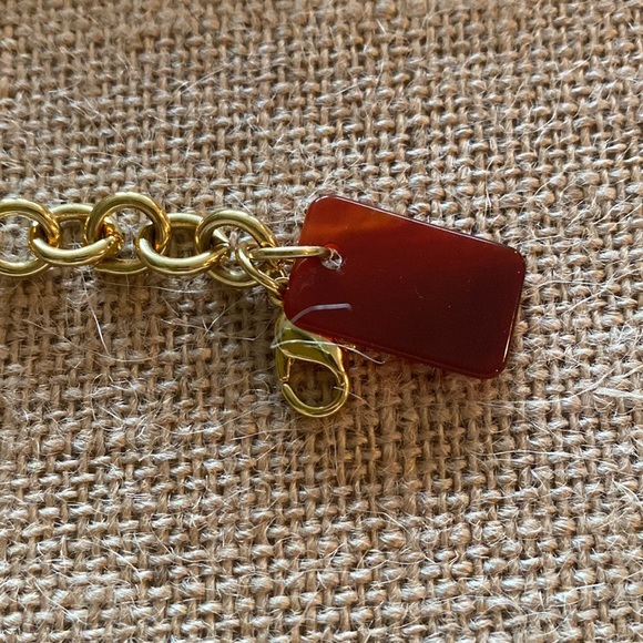 Vintage Monet gold chain bracelet with stone - Picture 2 of 4